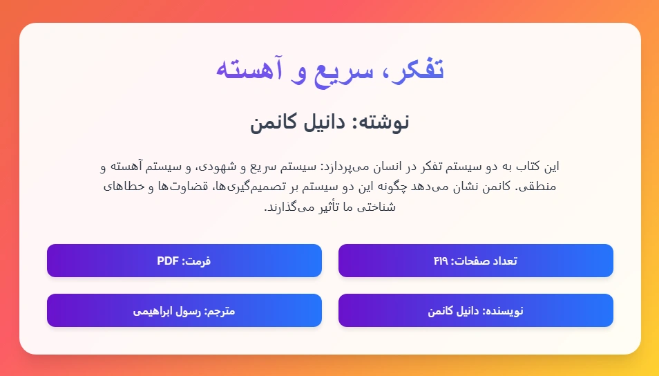 تفکر سریع و آهسته